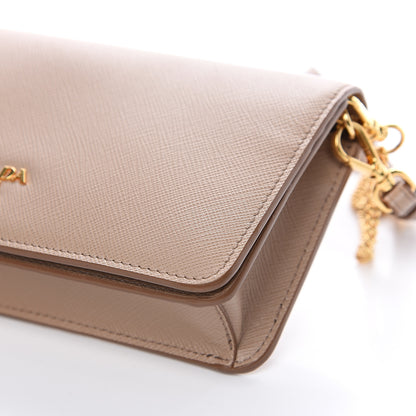 Prada Saffiano Metal Oro Mini Crossbody Bag Cammeo 7 of 8
