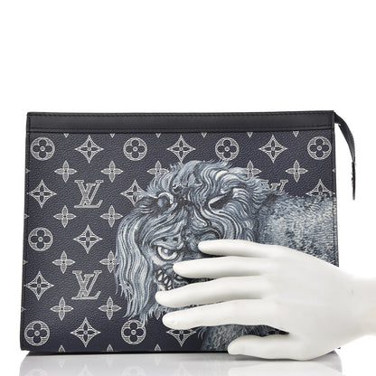 Louis Vuitton Savane Monogram Chapman Lion Pochette Voyage MM Ink 2 of 9