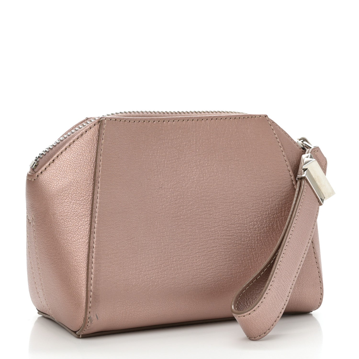 Givenchy Metallic Sugar Goatskin Small Antigona Beauty Wristlet Light Pink 3 of 11