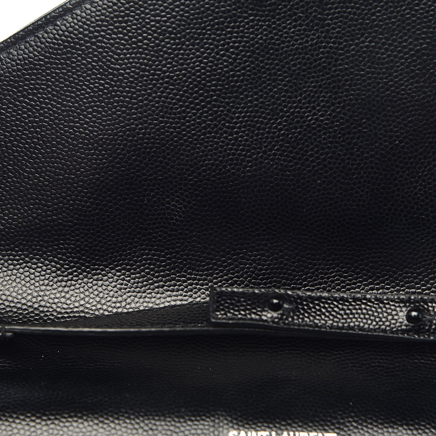 Saint Laurent Grain De Poudre Matelasse Chevron Monogram Chain Wallet Black 10 of 16