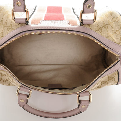 Gucci Monogram Selleria Calfskin Vintage Web Medium Boston New Sand Lilas 5 of 7