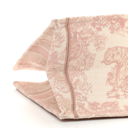 Christian Dior Canvas Toile De Jouy Embroidered Medium Book Tote Pink 7 of 10