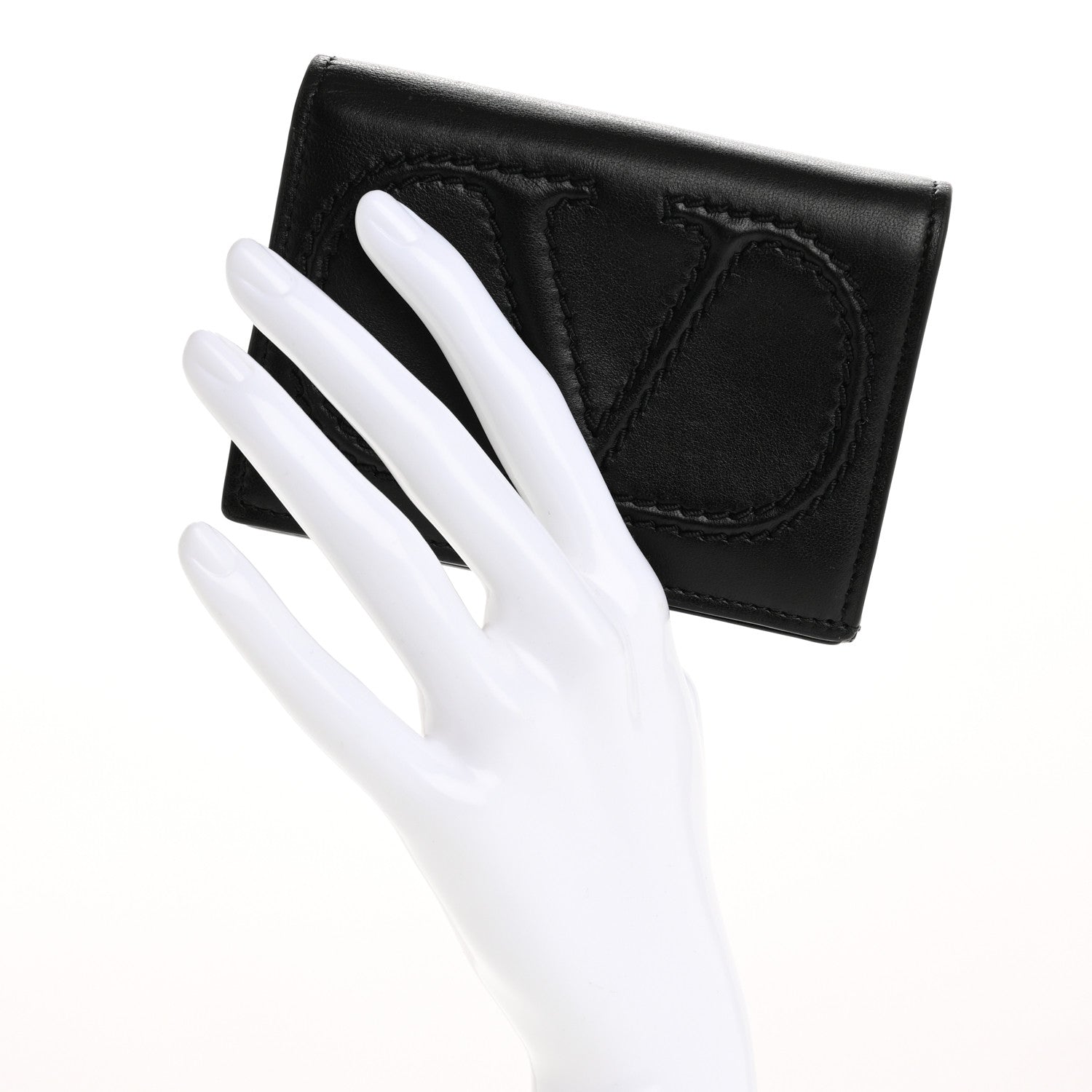 Valentino Garavani Calfskin Small VLogo Bi-Fold Wallet Black 2 of 12