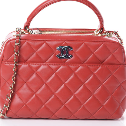 Chanel Lambskin Quilted Medium Trendy CC Bowling Bag Red 9 of 9