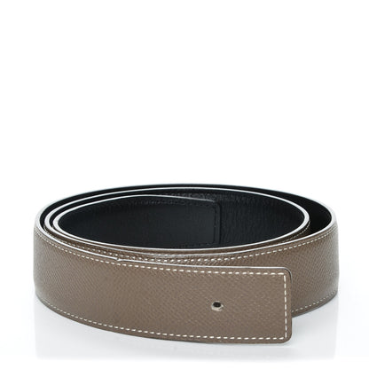 Hermes Swift Epsom 32mm Belt Strap 85 Black Etoupe 1 of 5