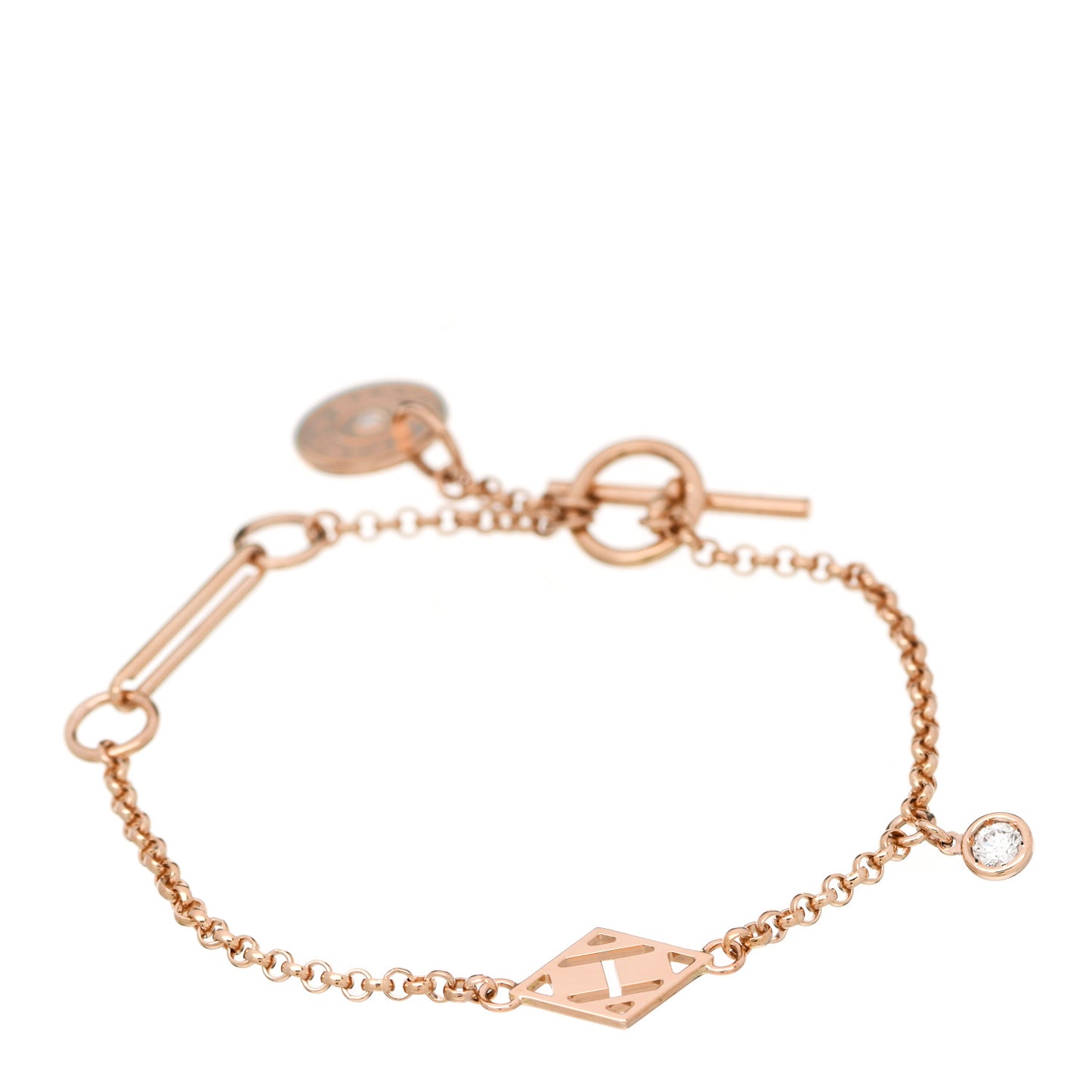 18K Rose Gold Diamond Gambade Bracelet SH