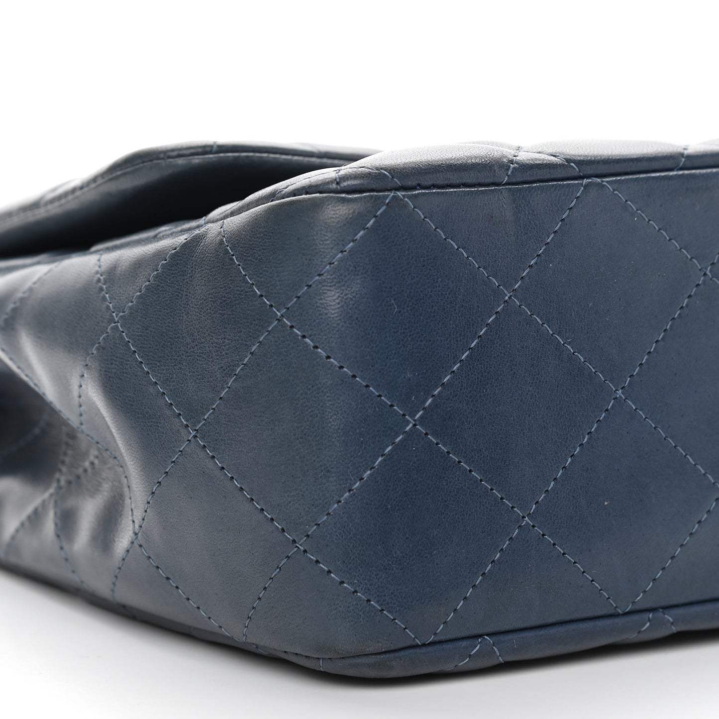 Lambskin Quilted Jumbo Single Flap Light Blue