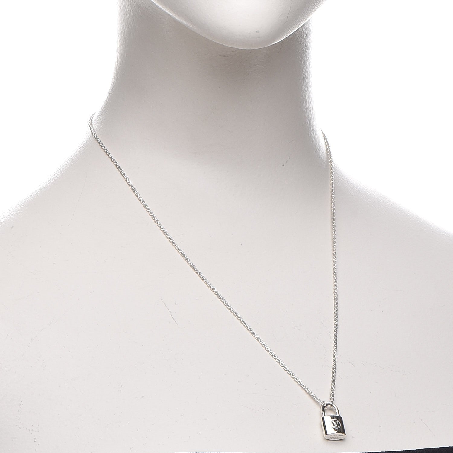 Louis Vuitton Sterling Silver Lockit Necklace 2 of 6