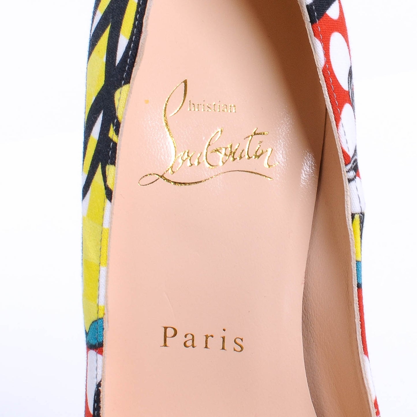 Fabric Loubi Print Daffodile 160 Pumps 36 Multicolor