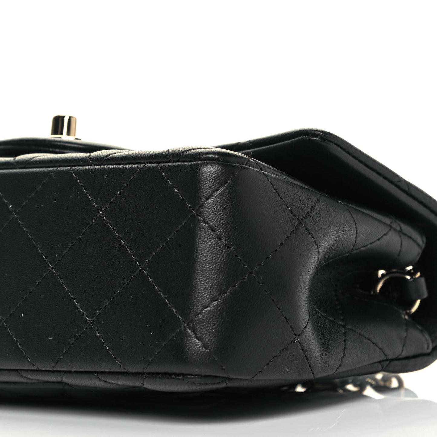 Lambskin Quilted Mini Rectangular Flap Black