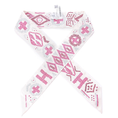 Hermes Silk Kelly En Perles Twilly Creme Framboise 1 of 4