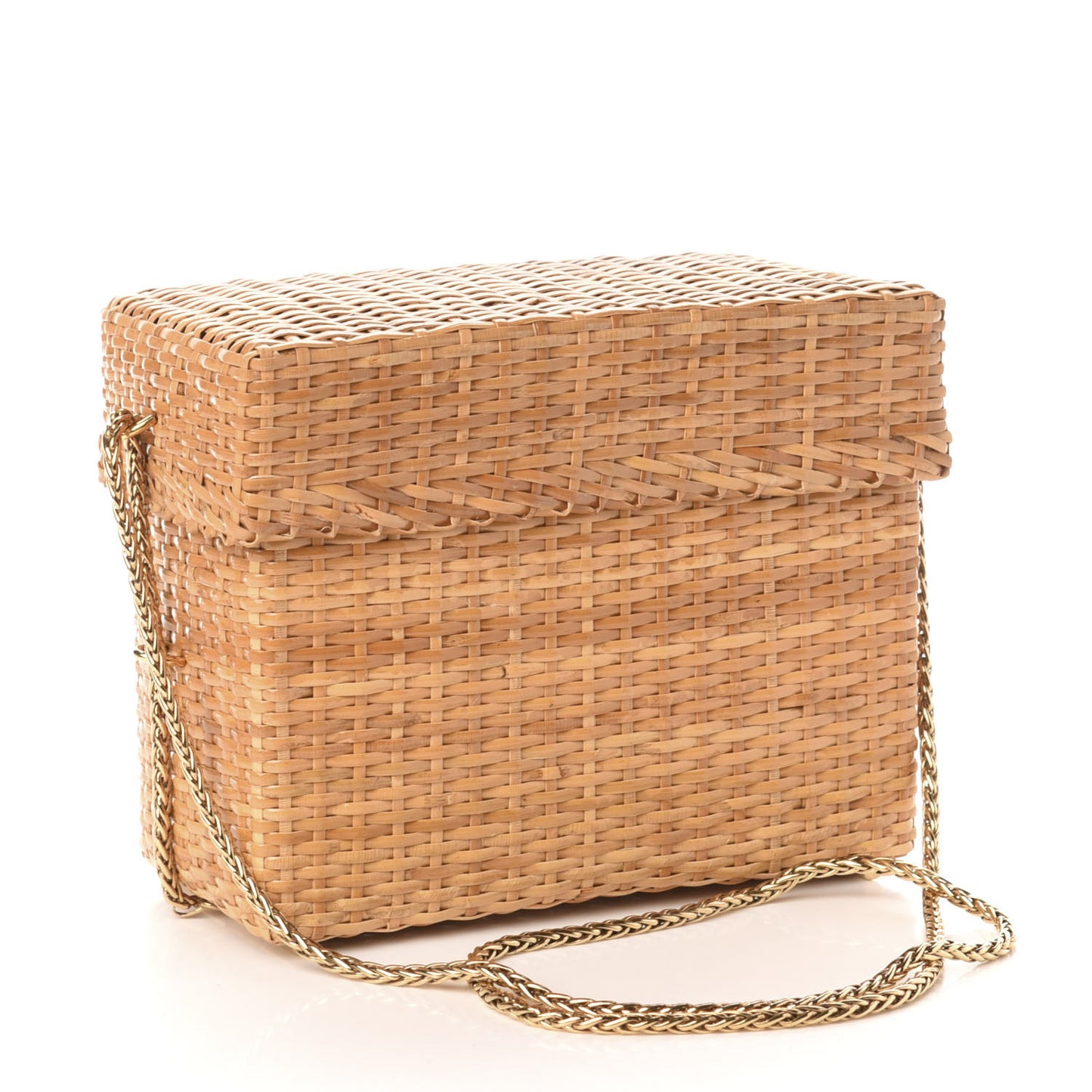 Rattan Basket Shoulder Bag Beige