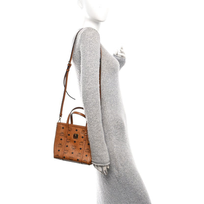 MCM Visetos Mini Toni Shopper Tote Cognac 2 of 9