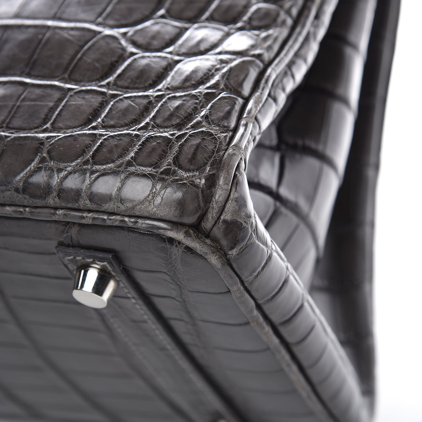 Matte Niloticus Crocodile Birkin 30 Gris Elephant