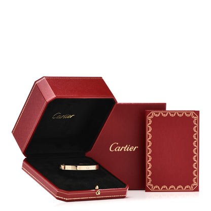 Cartier 18K Yellow Gold 1 Diamond LOVE Cuff Bracelet 17 4 of 4