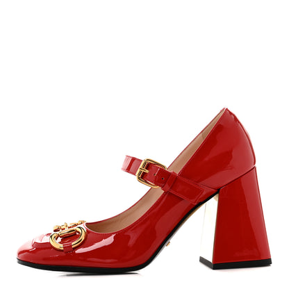 Gucci Patent Womens Horsebit Mid-Heel Mary Jane Pumps 36.5 Maple Red 1 of 9