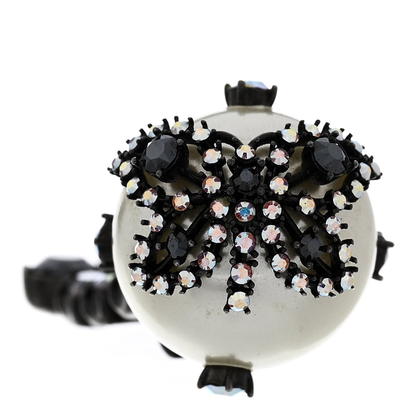 Pearl Crystal Tribales Butterfly Star Dangle Earrings Ruthenium Multicolor