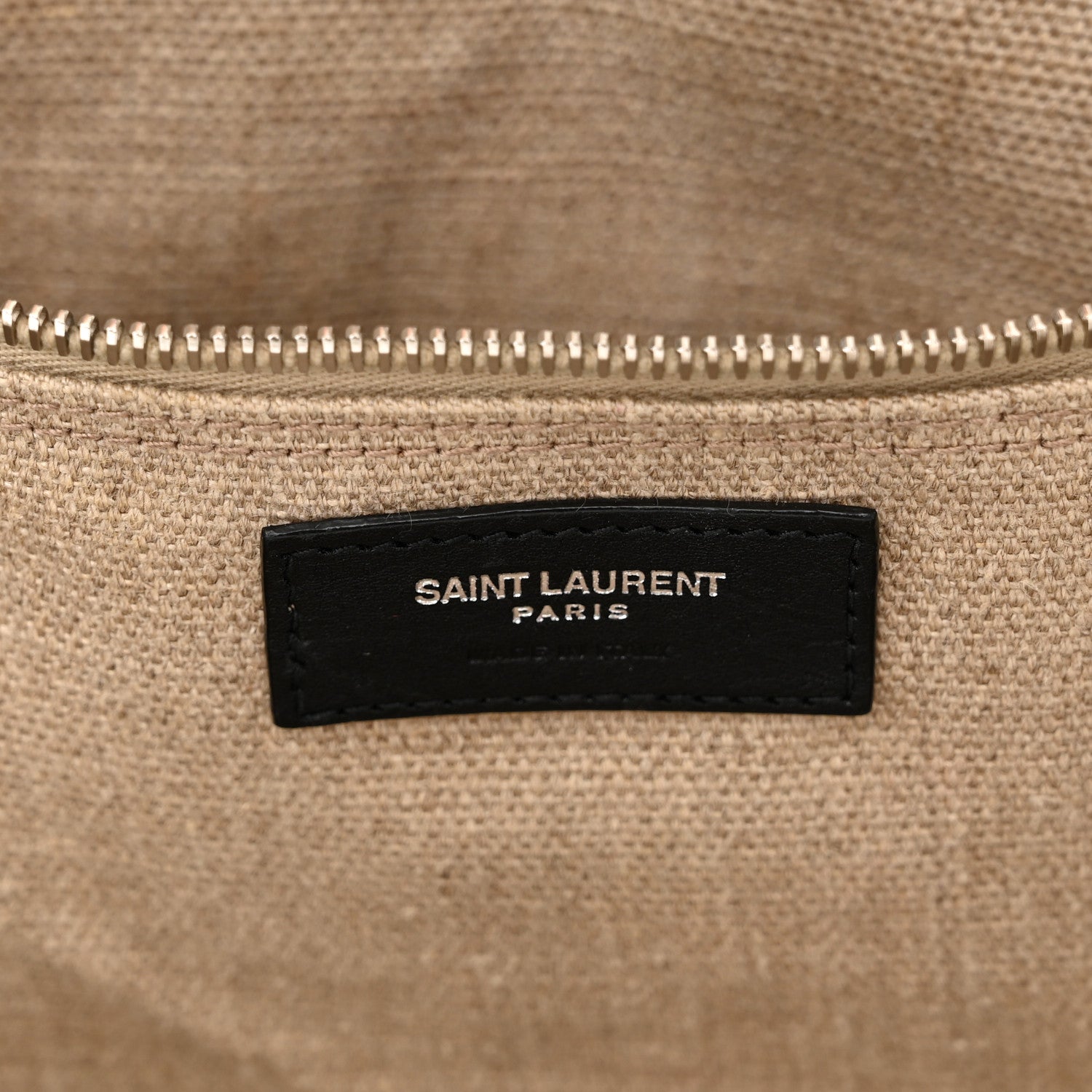Saint Laurent Linen Calfskin Rive Gauche Tote Optic White 7 of 11