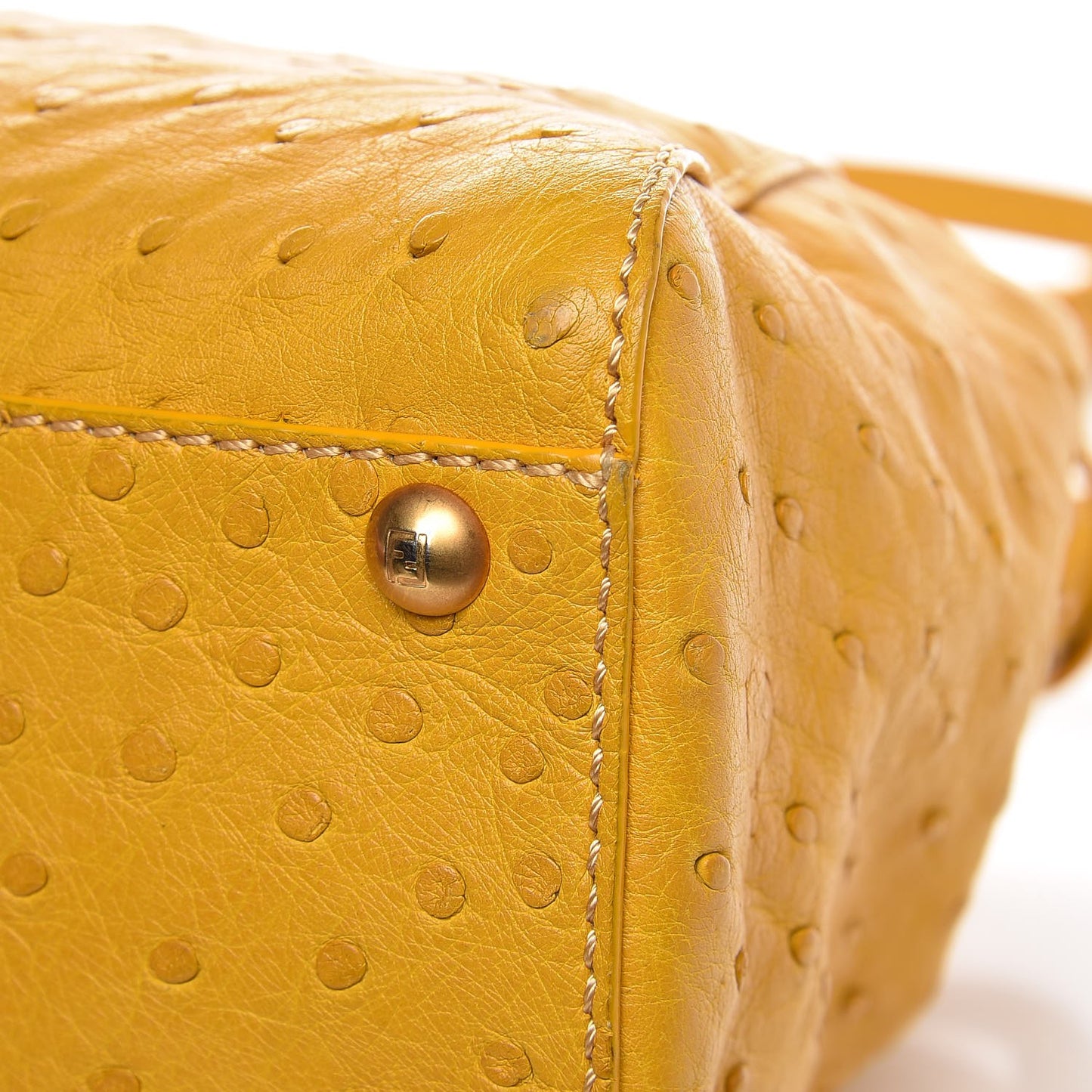 Ostrich Medium Peekaboo Iconic Satchel Yellow
