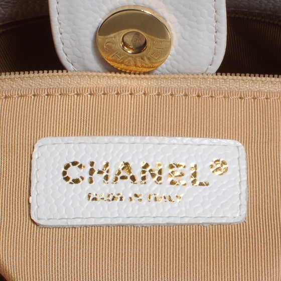 Chanel Caviar Petit Shopping Tote PST White 6 of 7