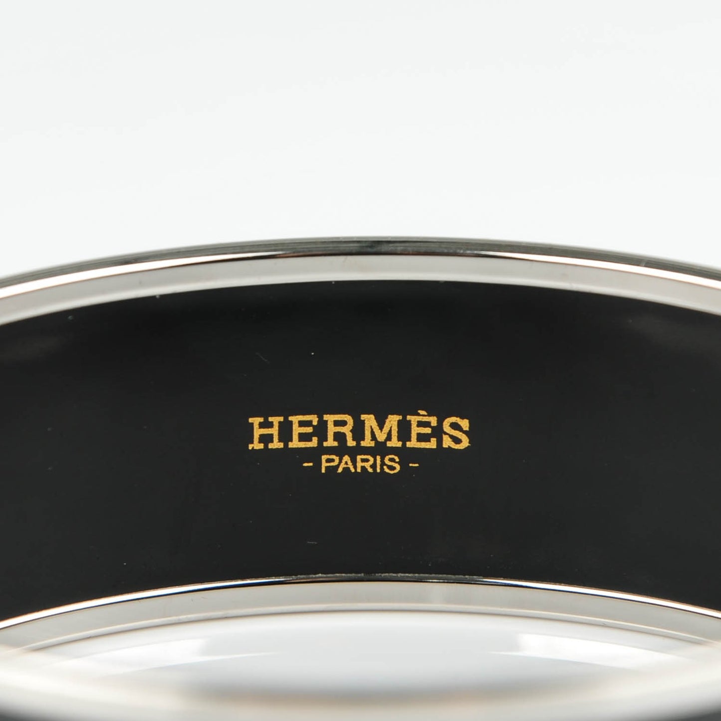 Enamel Wide Printed Sellier Bracelet 65 Black