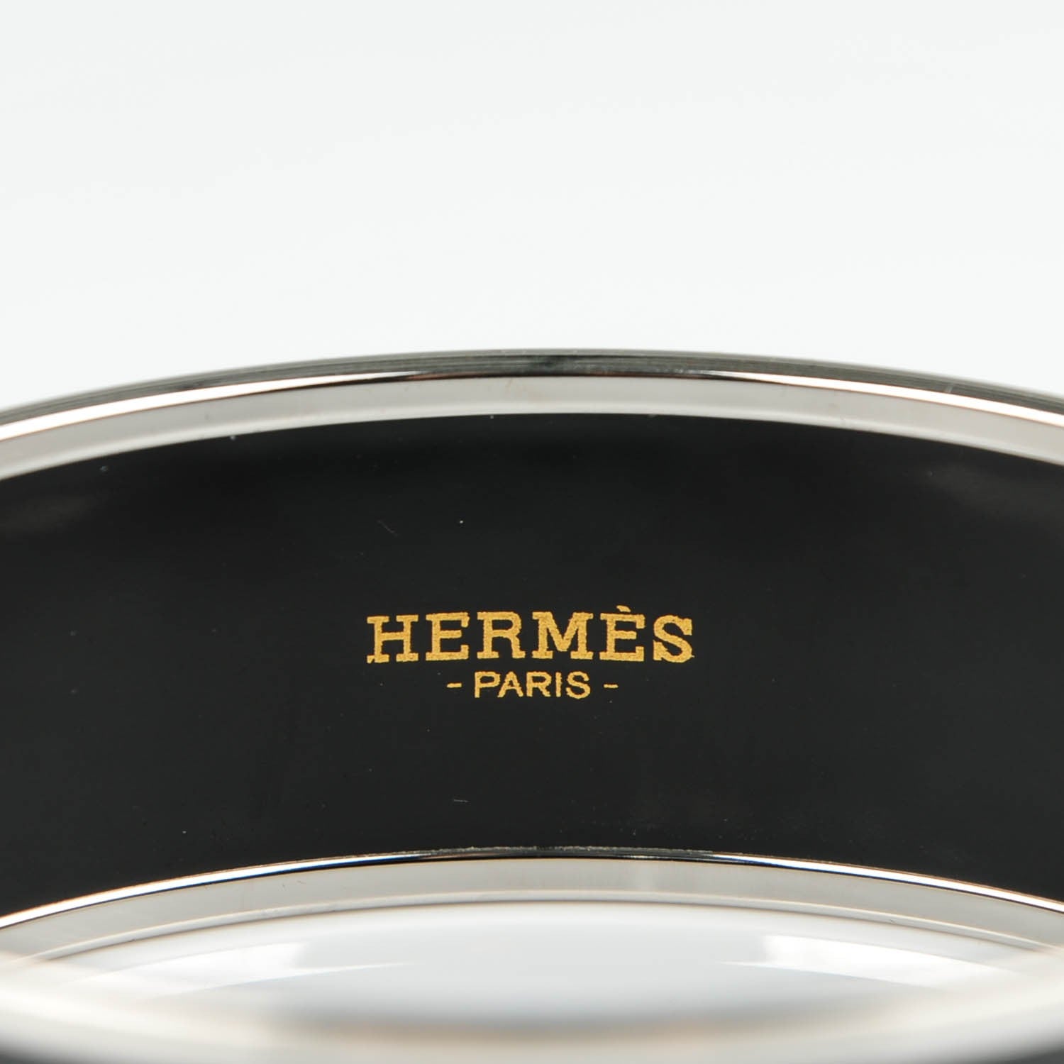 Hermes Enamel Wide Printed Sellier Bracelet 65 Black 3 of 5
