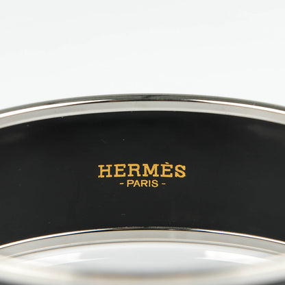 Hermes Enamel Wide Printed Sellier Bracelet 65 Black 3 of 5