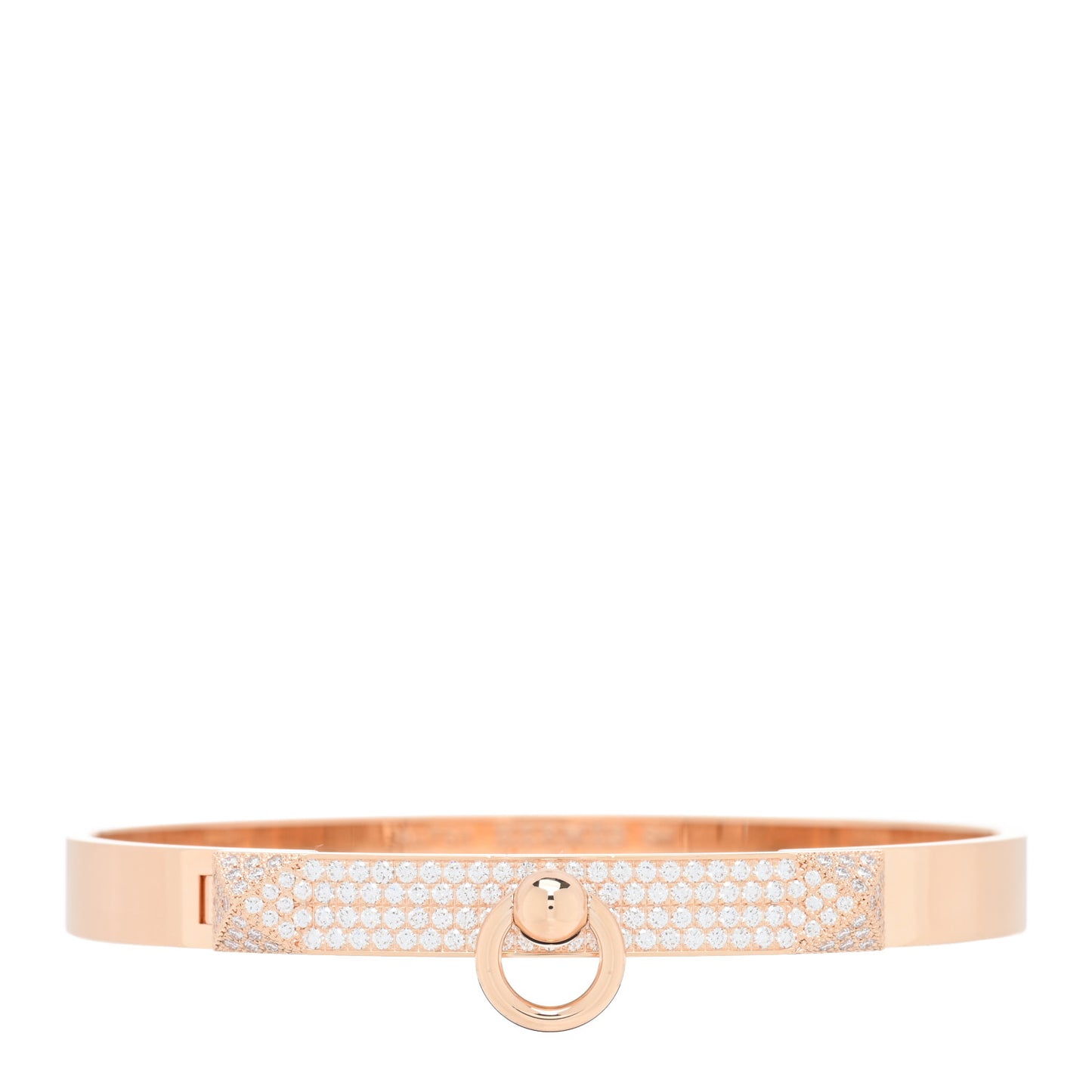 18K Rose Gold Diamond PM Collier De Chien Pave Bracelet SH