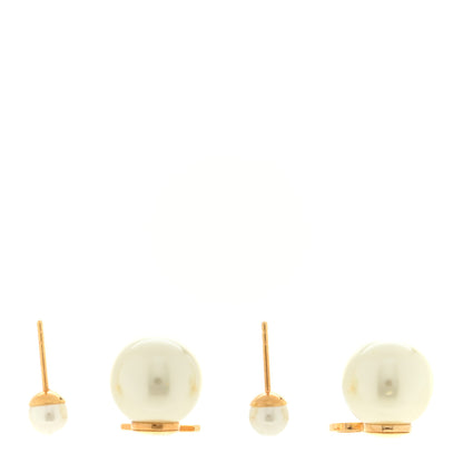 Christian Dior Pearl Mise En Dior Logo Tribal Earrings 3 of 4