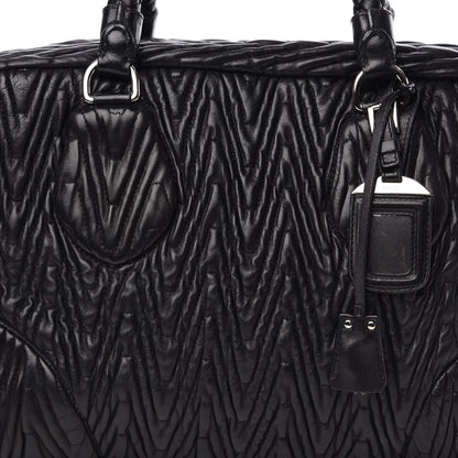 Prada Nappa Chevron Braided Bauletto Bag Black 9 of 9
