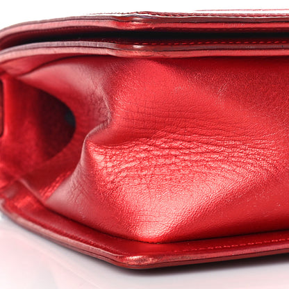 Chanel Metallic Patent Calfskin Quilted Medium Boy Flap Red 7 of 17