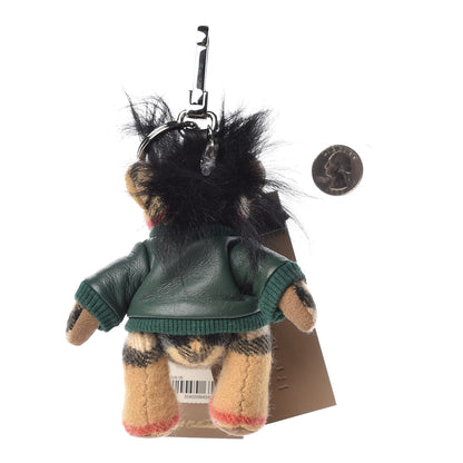 Burberry Cashmere Thomas Biker Teddy Bear Keychain Charm Antique Yellow 2 of 4