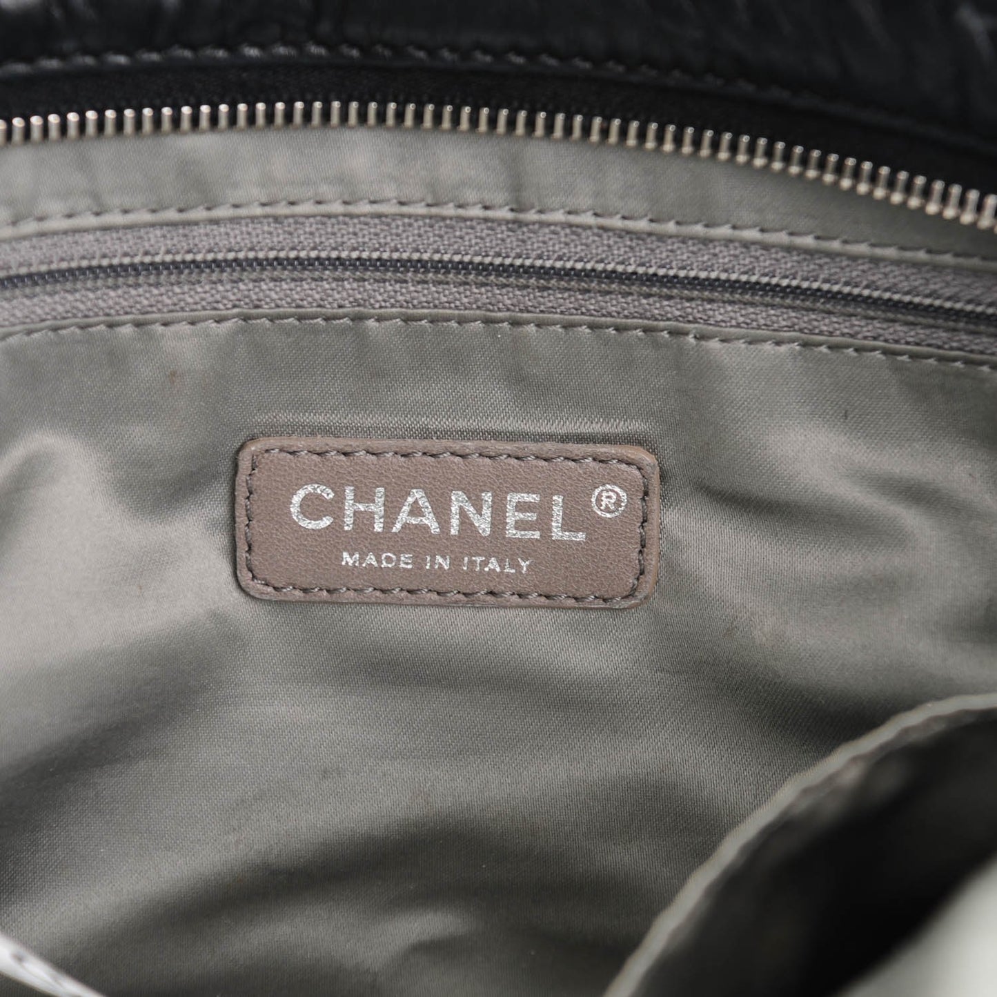 Lambskin Quilted Sharpei Shopping Tote Black