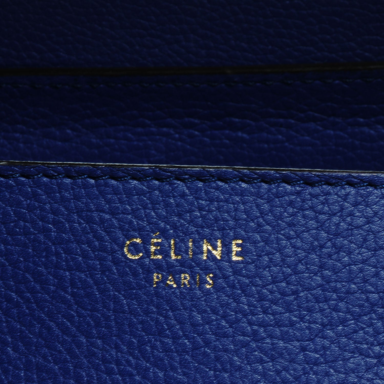 Celine Drummed Calfskin Mini Luggage Indigo 5 of 9