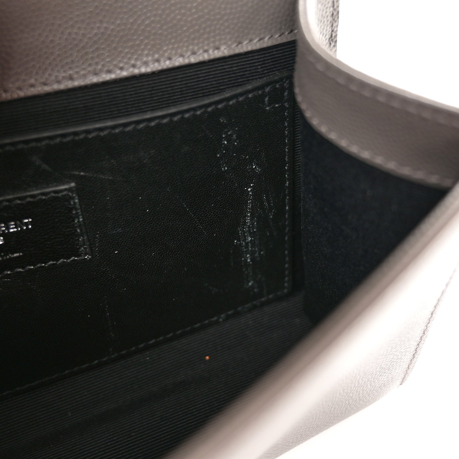 Saint Laurent Grain De Poudre Classic Monogram Kate Satchel Grey 12 of 13
