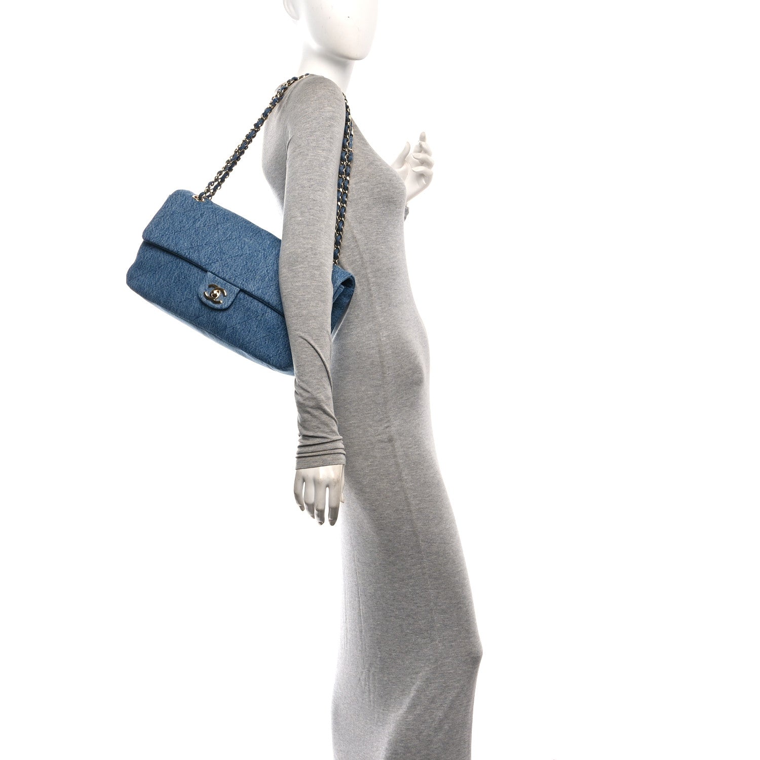Chanel Denim Small Souplissimo Maxi Flap Blue 2 of 12