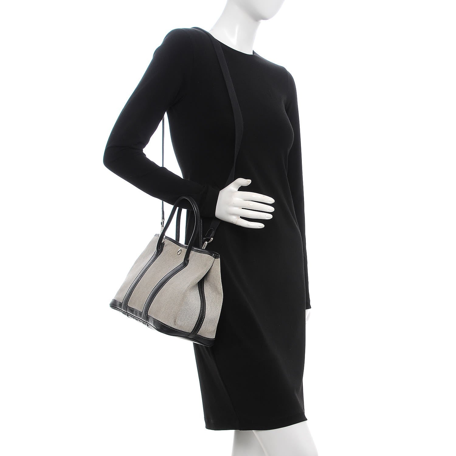 Hermes Twill D H Negonda Garden Party 30 TPM Ecru Black 2 of 11