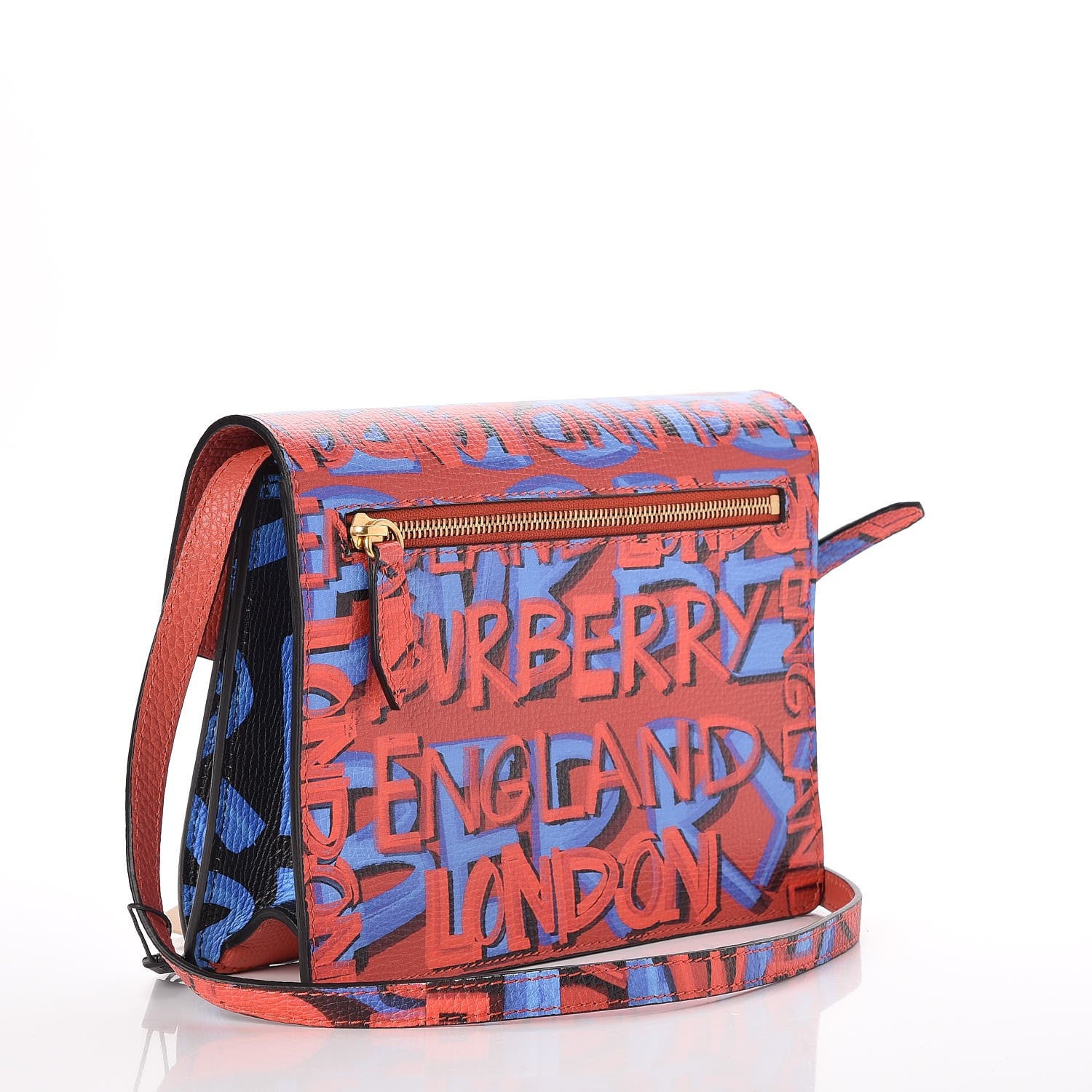Burberry Calfskin Graffiti Print Small Macken Crossbody Bag Black 3 of 8