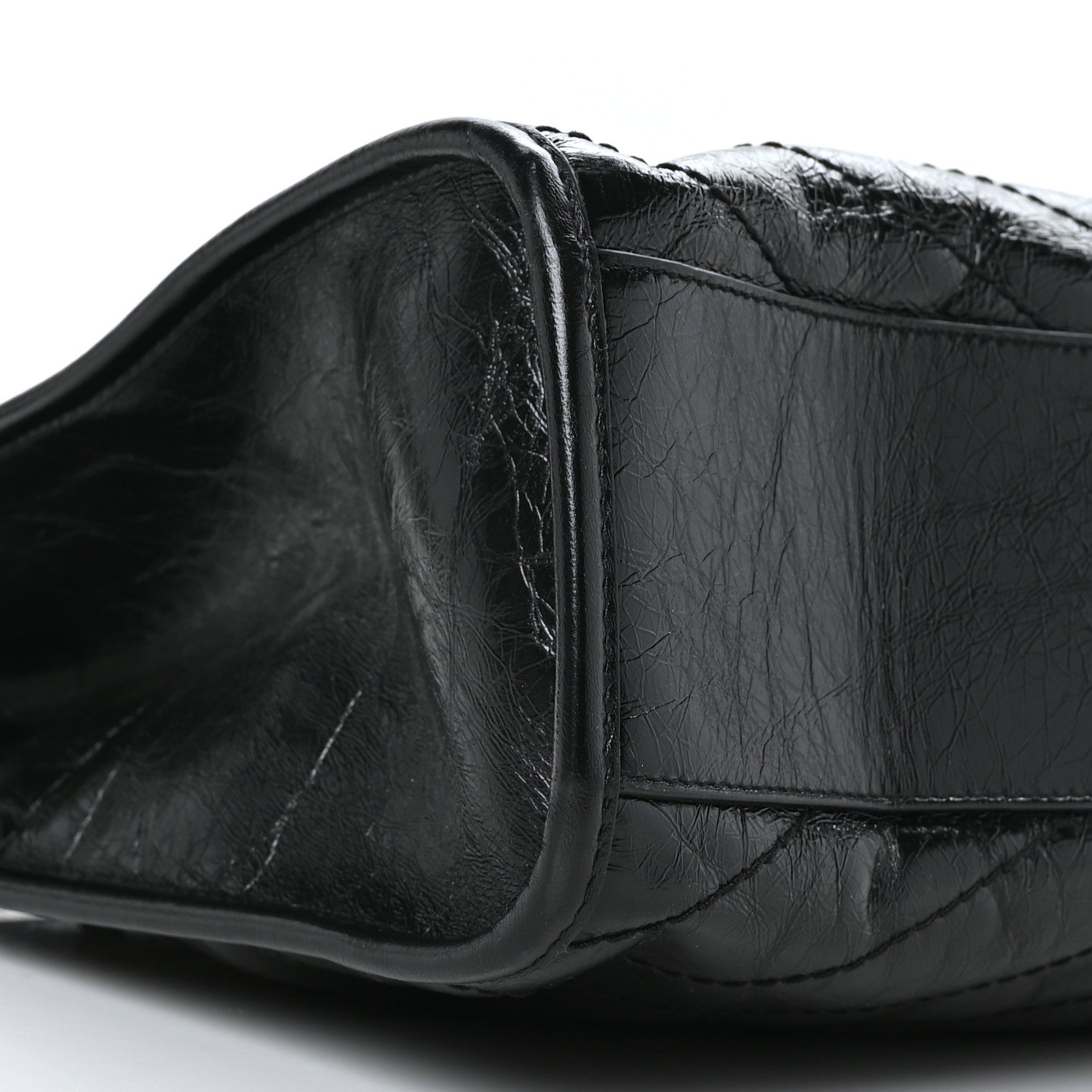 Saint Laurent Crinkled Calfskin Matelasse Monogram Medium Niki Shopper Tote Black 7 of 8