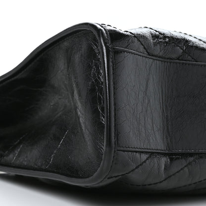 Saint Laurent Crinkled Calfskin Matelasse Monogram Medium Niki Shopper Tote Black 7 of 8