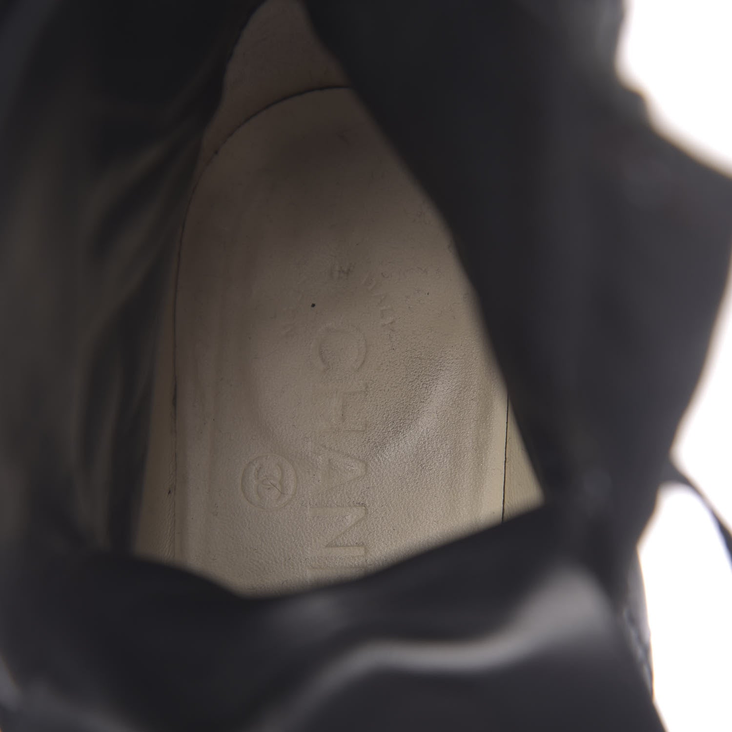 Chanel Calfskin Quilted Cap Toe Combat Boots 40 Black 7 of 8