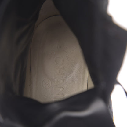 Chanel Calfskin Quilted Cap Toe Combat Boots 40 Black 7 of 8