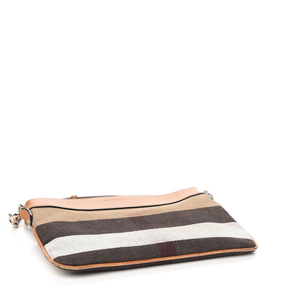 Burberry Mega Check Peyton Crossbody Clutch Bag Saddle Brown 3 of 11