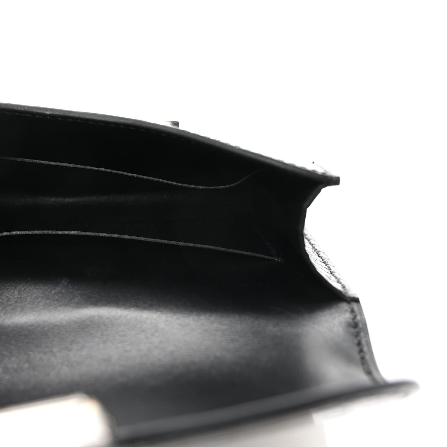 Shiny Alligator Constance Slim Wallet Black