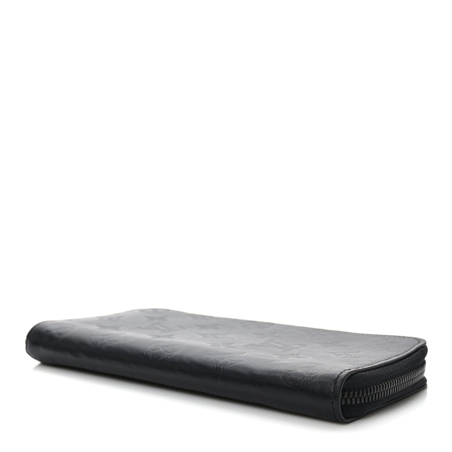 Calfskin Monogram Shadow Vertical Zippy Wallet Black