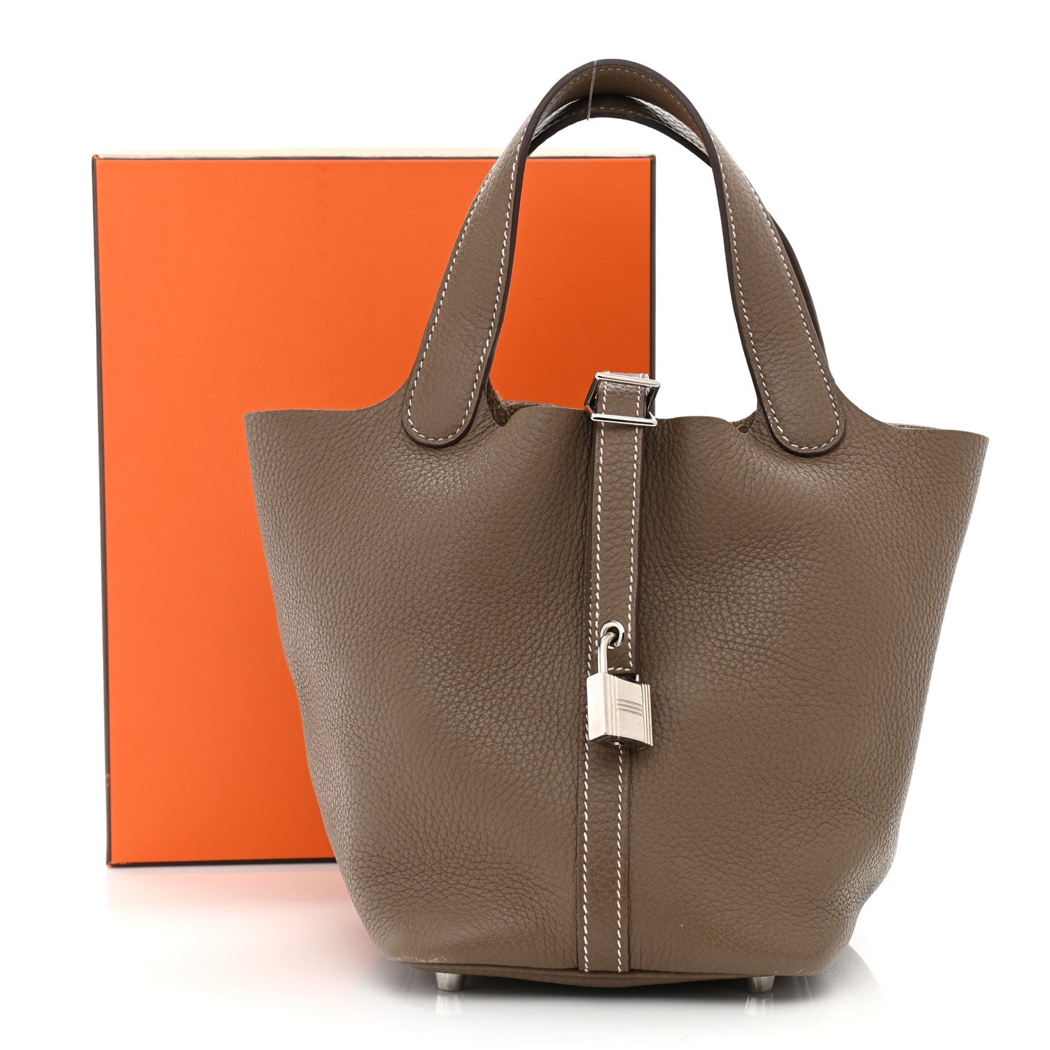 Hermes Taurillon Clemence Picotin Lock 18 PM Etoupe 11 of 11