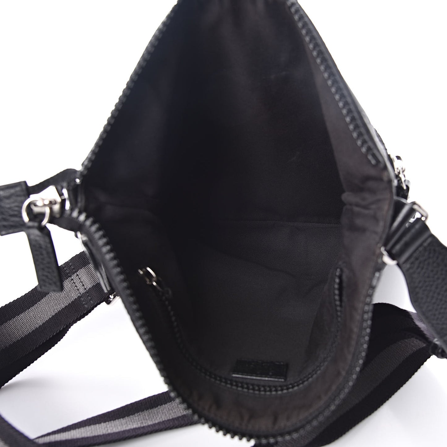 Nylon Monogram Small Flat Messenger Bag Black