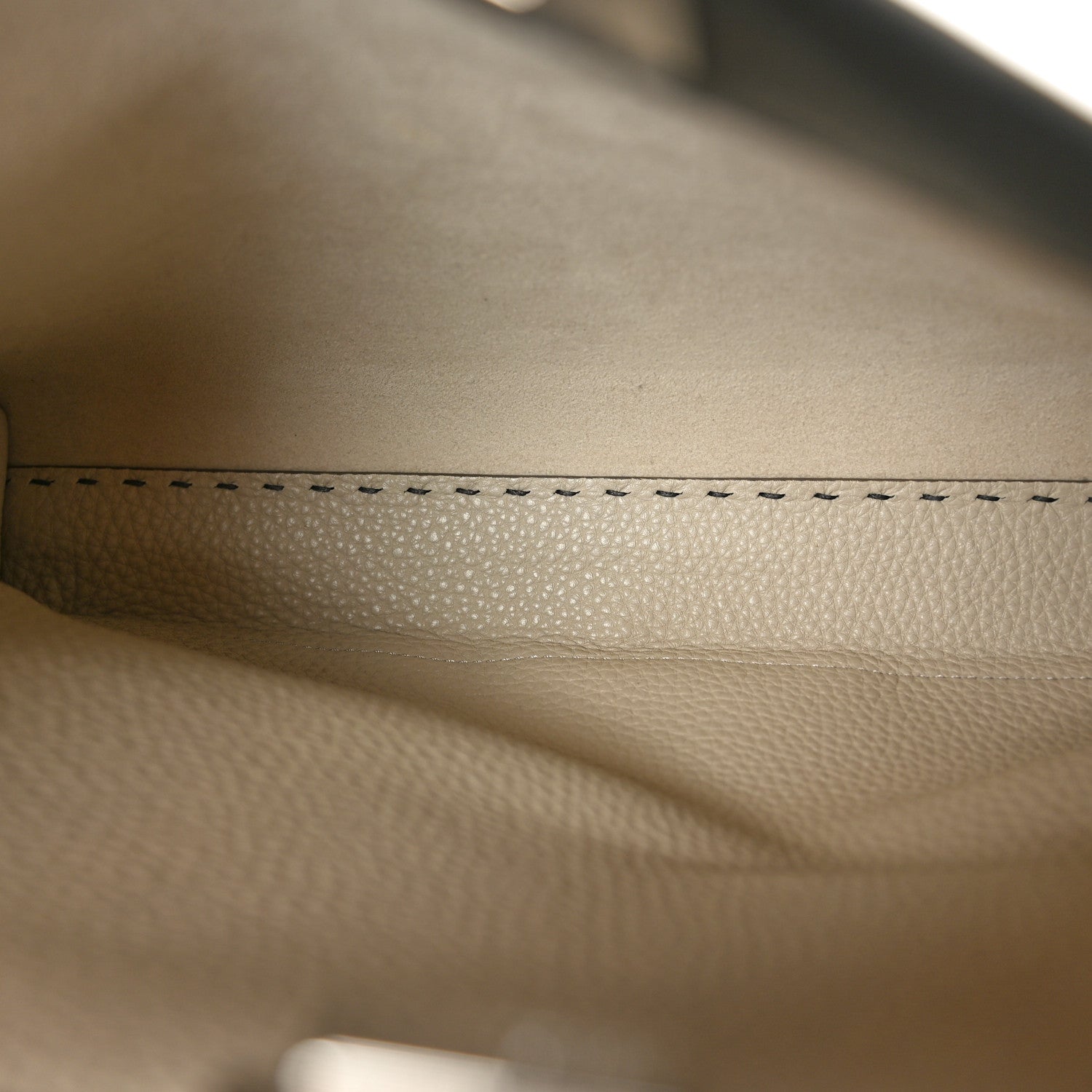 Fendi Cuoio Romano Selleria Bi-Color Medium Peekaboo Iconic Satchel Asfalto Latte 5 of 10