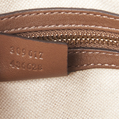 Gucci GG Supreme Monogram Margaux Calfskin Small Nice Top Handle Dome Bag Beige Ebony Acero 7 of 17