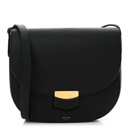Celine Grained Calfskin Compact Trotteur  Black 1 of 12